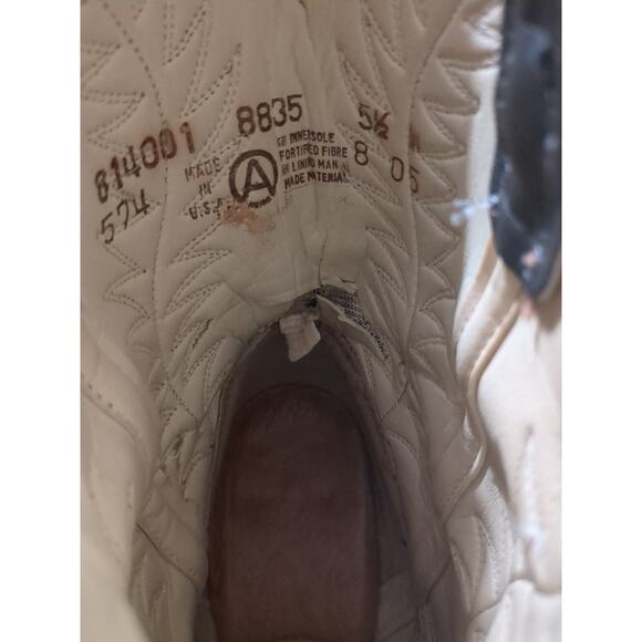 Vintage Acme Cowboy Boot Stacked Heel Women size 5.5 Medium Gray - Picture 11 of 11